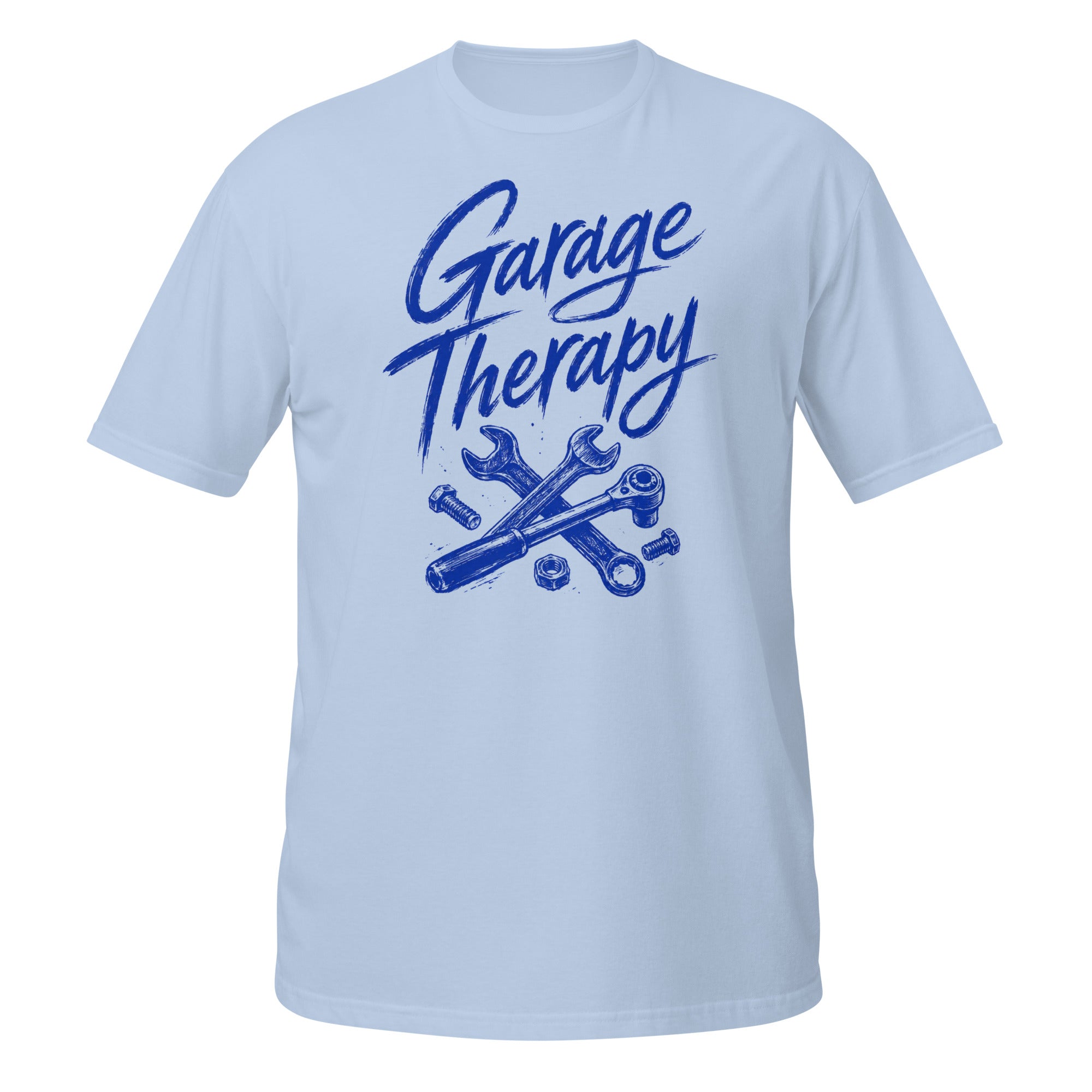 Garage Therapy Tee - Sketchline Tees blue ink doodle T-shirt