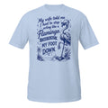 Flamingo Foot Down Tee - Sketchline Tees blue ink doodle T-shirt