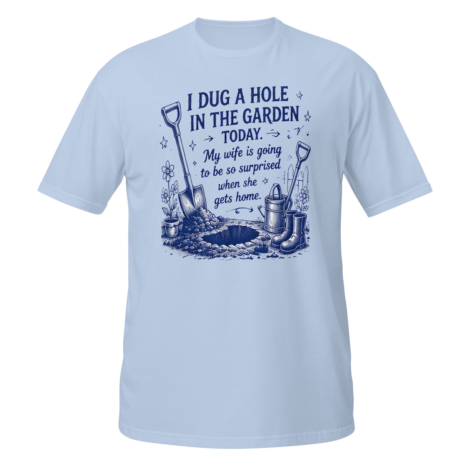 I Dug a Hole Tee - Sketchline Tees blue ink doodle T-shirt