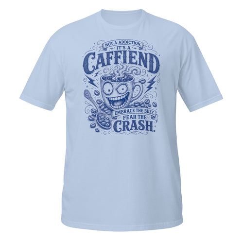 Caffiend Tee - Sketchline Tees blue ink doodle T-shirt
