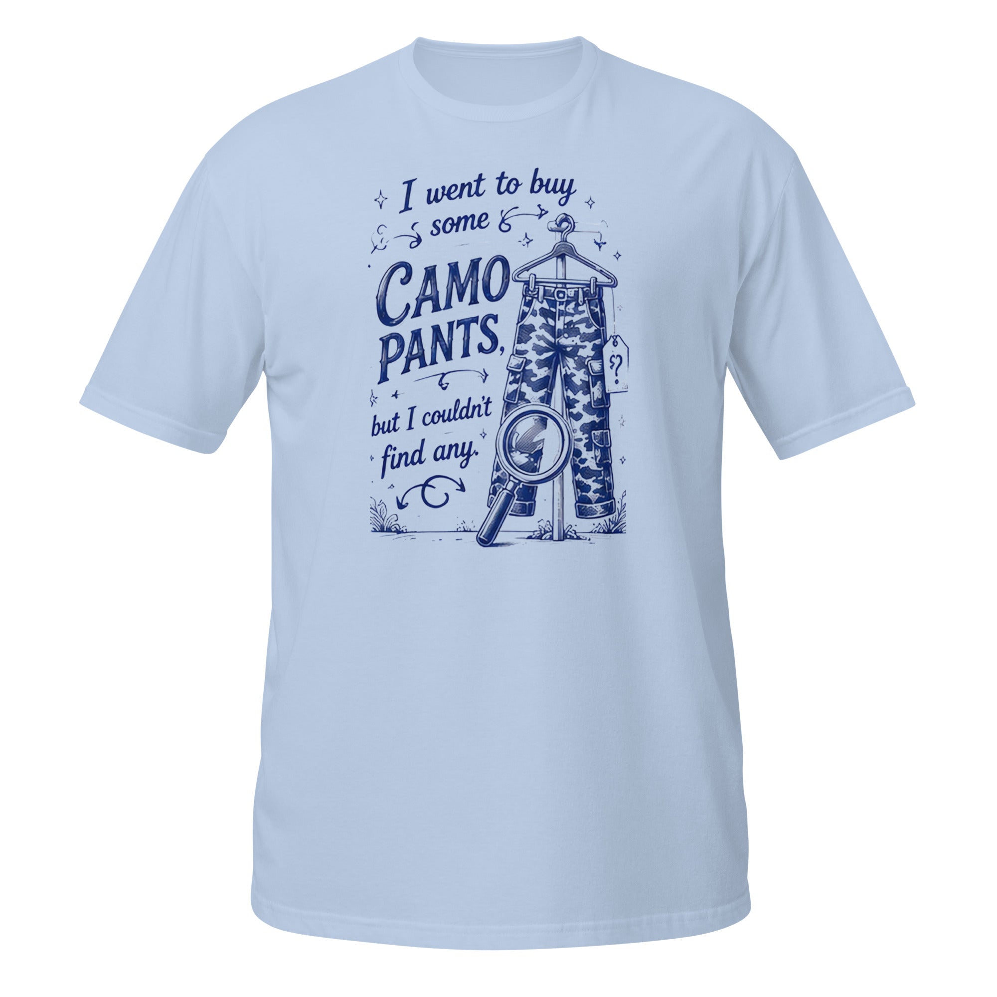 Camo Pants Tee - Sketchline Tees blue ink doodle T-shirt