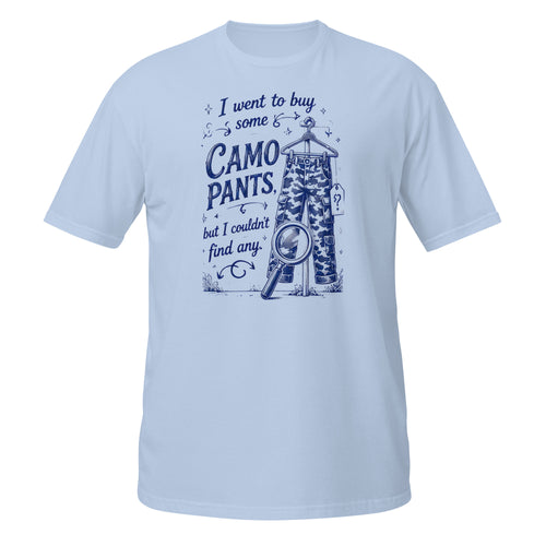 Camo Pants Tee - Sketchline Tees blue ink doodle T-shirt