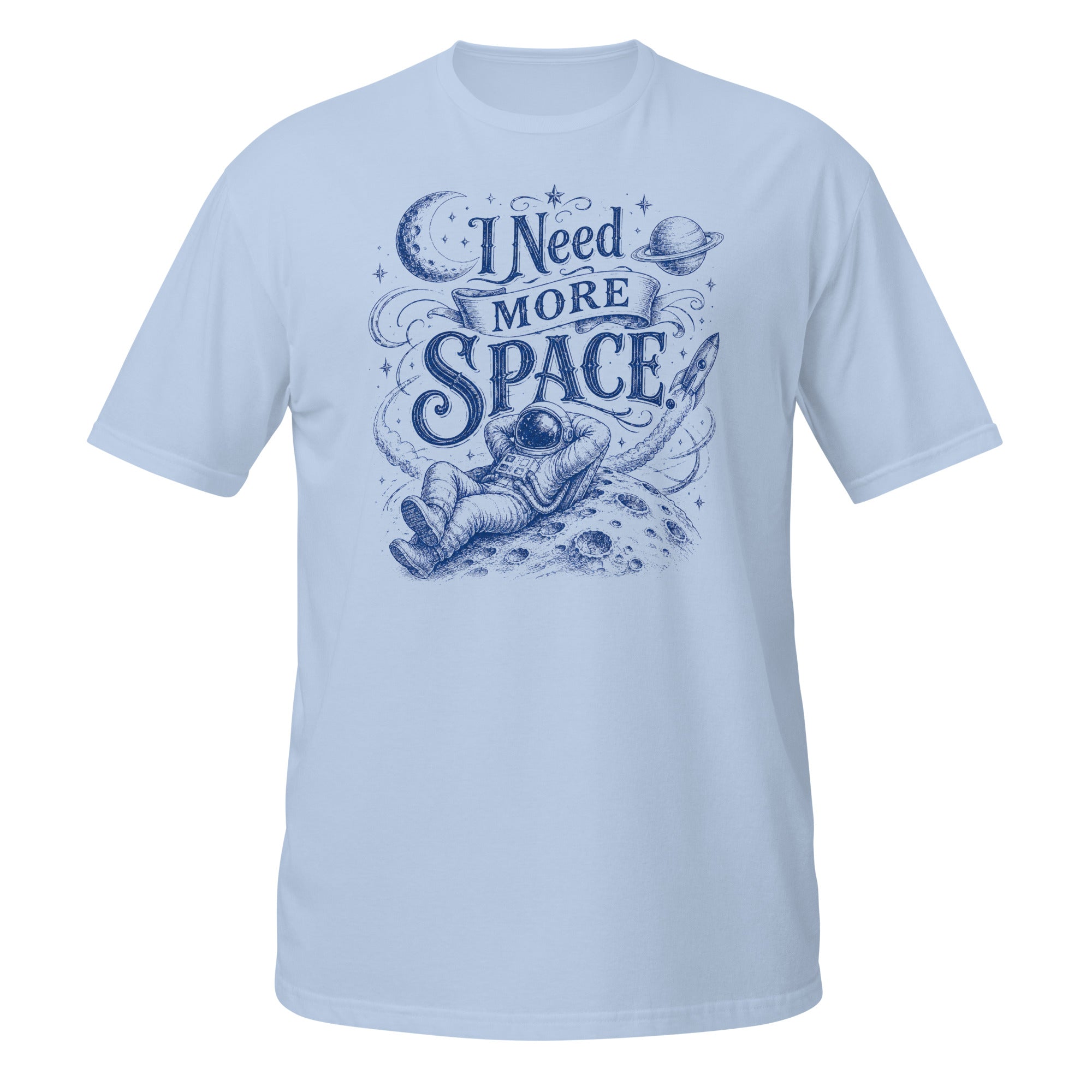 I Need More Space Tee - Sketchline Tees blue ink doodle T-shirt