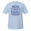 The Bean Juice Keeps Me Civil Tee - Sketchline Tees blue ink doodle T-shirt