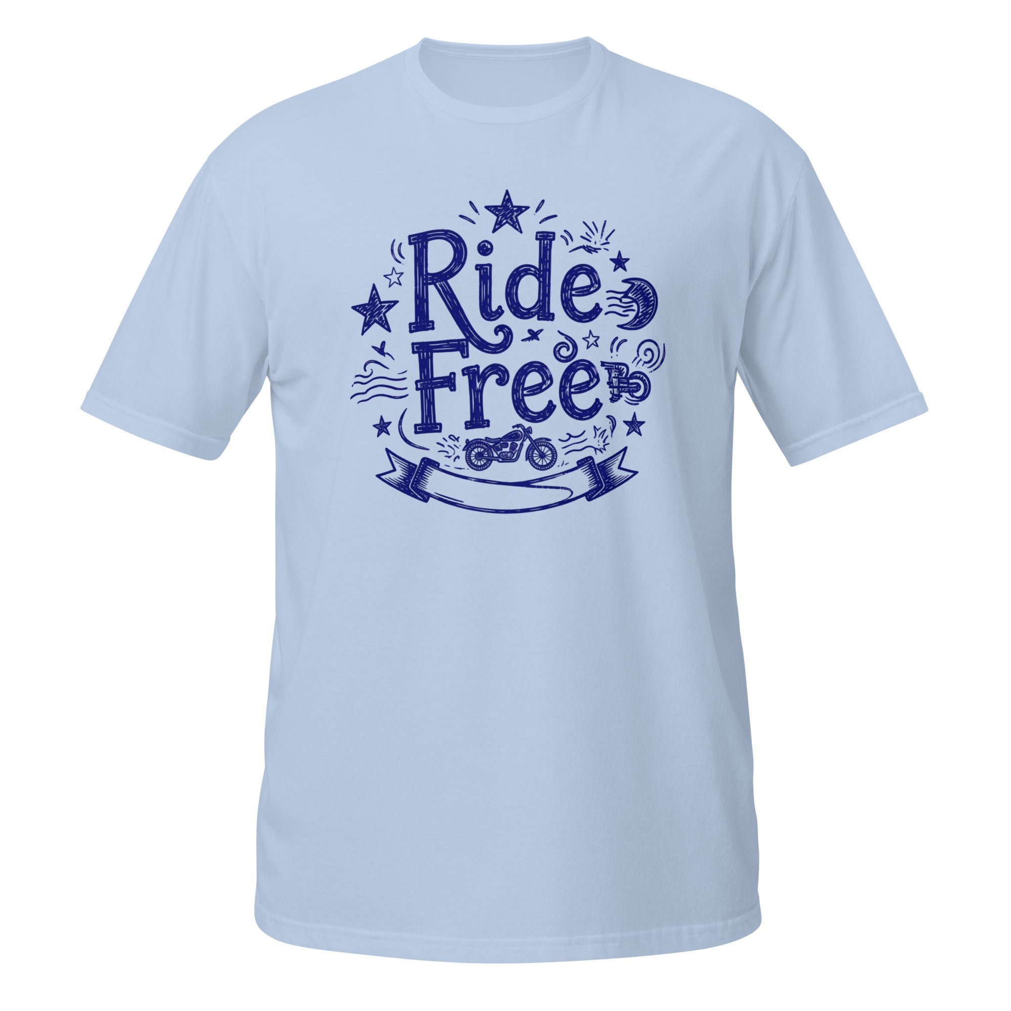 Ride Free Tee - Sketchline Tees blue ink doodle T-shirt