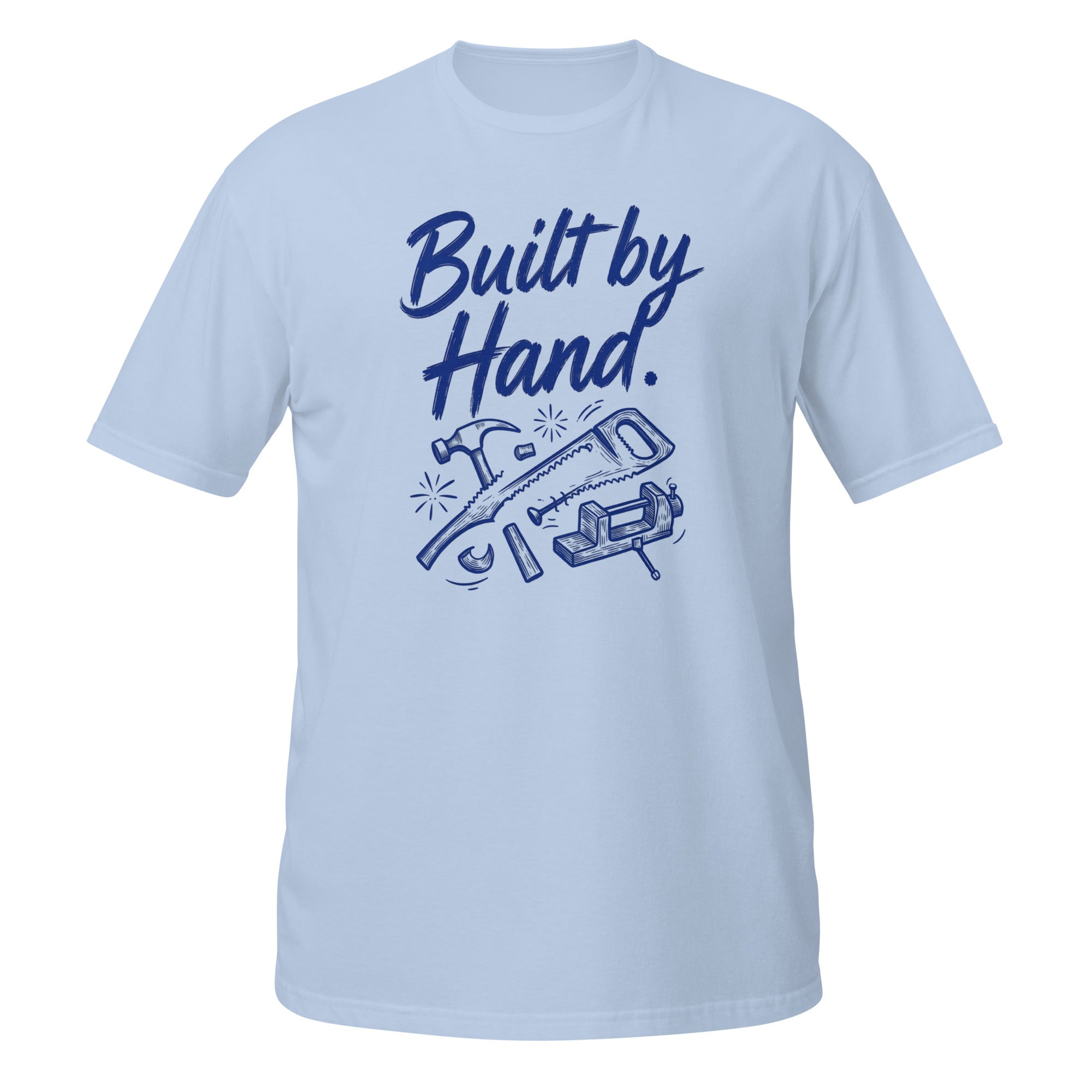 Built by Hand Tee - Sketchline Tees blue ink doodle T-shirt