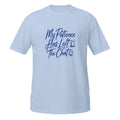 My Patience Has Left Tee - Sketchline Tees blue ink doodle T-shirt