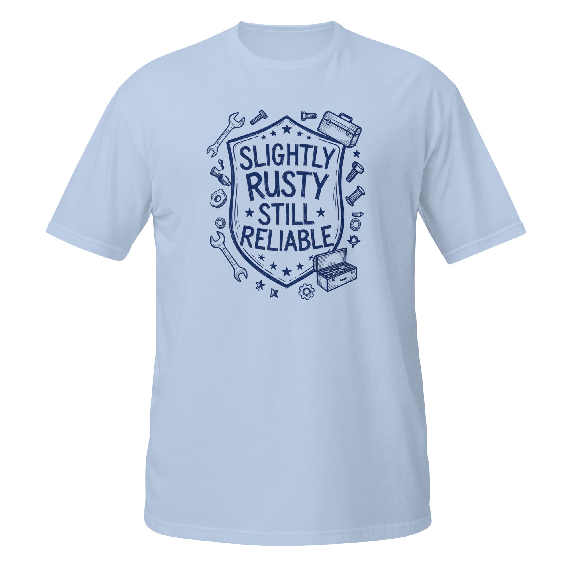 Slightly Rusty Tee - Sketchline Tees blue ink doodle T-shirt