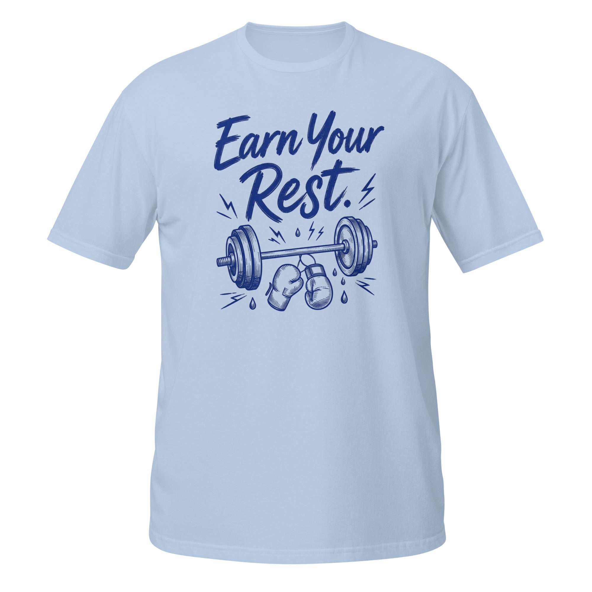 Earn Your Rest Tee - Sketchline Tees blue ink doodle T-shirt