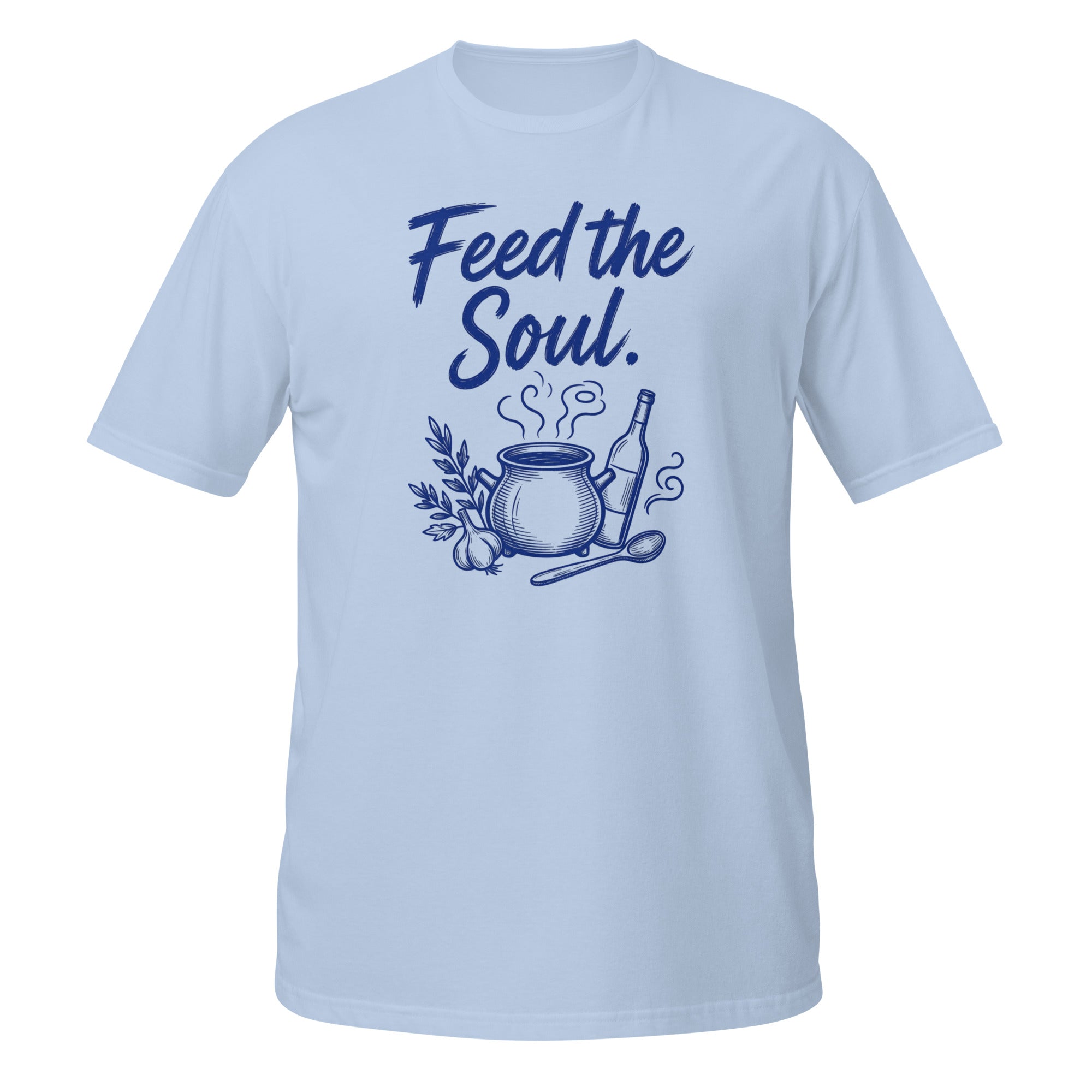 Feed the Soul Tee - Sketchline Tees blue ink doodle T-shirt