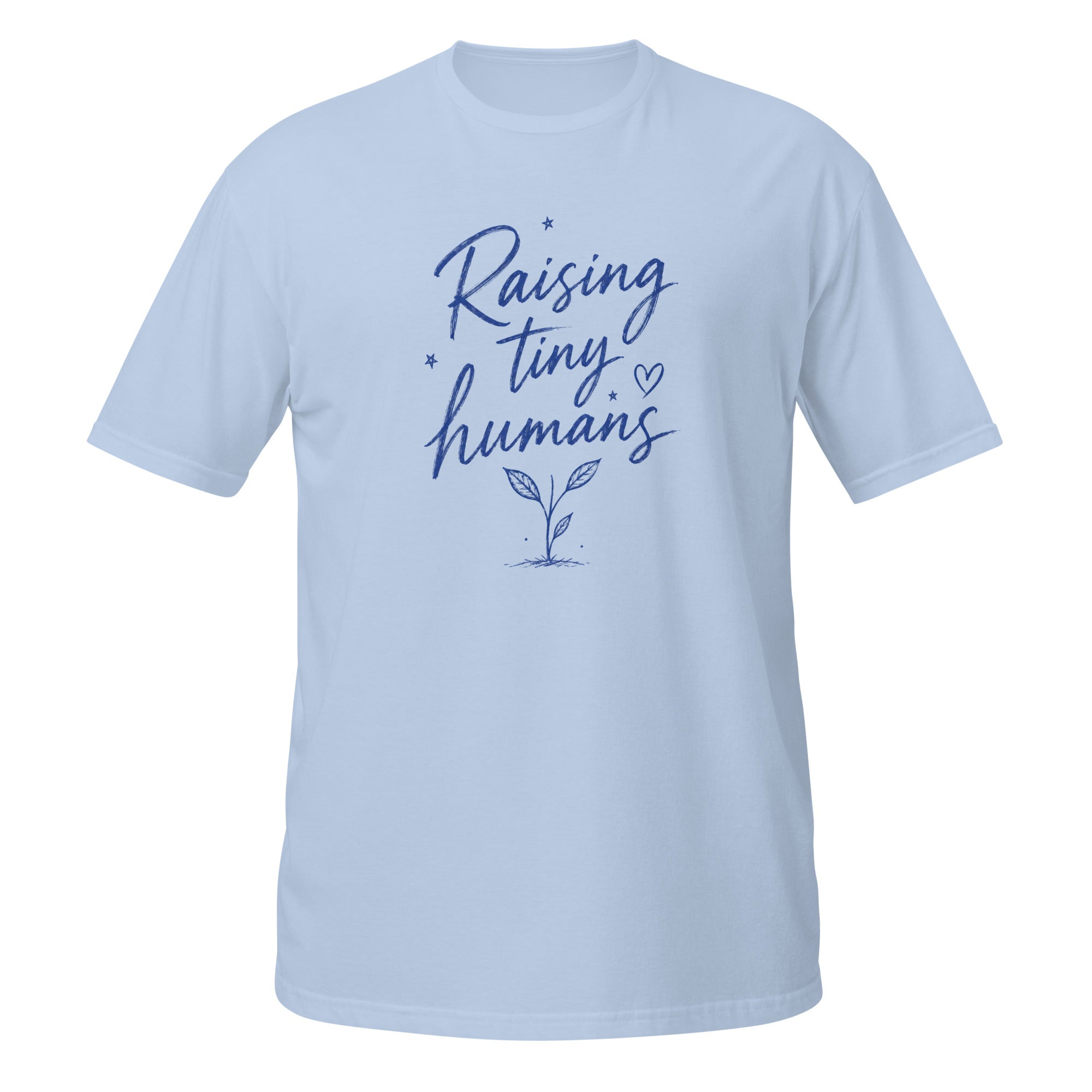Raising Tiny Humans Tee - Sketchline Tees blue ink doodle T-shirt