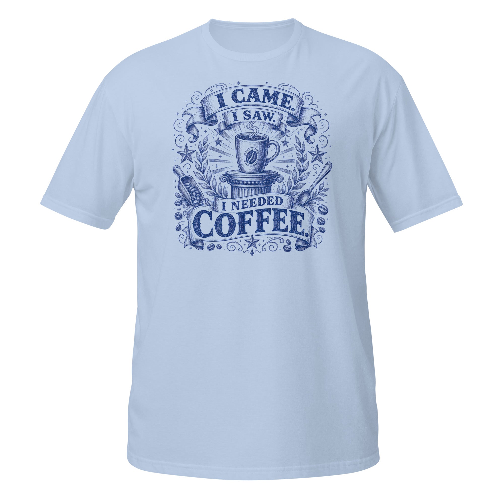 I Came, I Saw Tee - Sketchline Tees blue ink doodle T-shirt