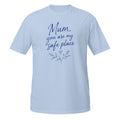 Mum, You Are My Safe Place Tee - Sketchline Tees blue ink doodle T-shirt