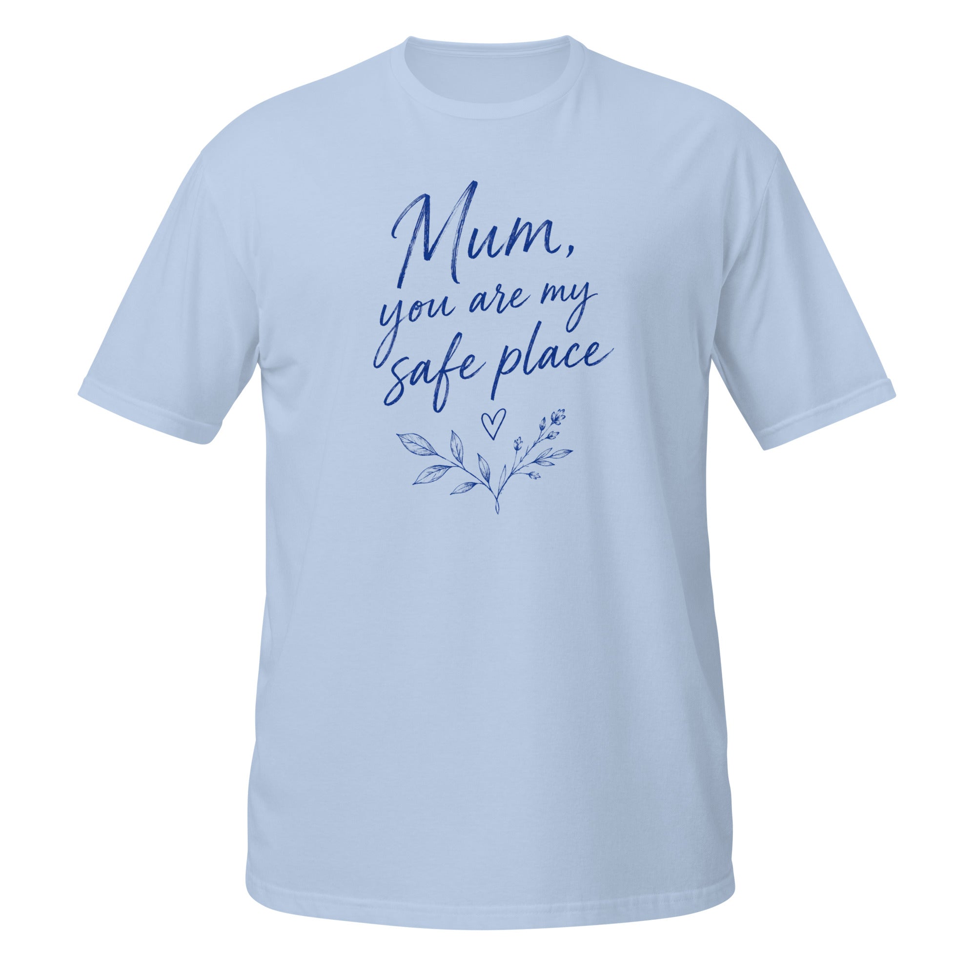 Mum, You Are My Safe Place Tee - Sketchline Tees blue ink doodle T-shirt