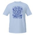 Are You Kitten Me Right Meow Tee - Sketchline Tees blue ink doodle T-shirt