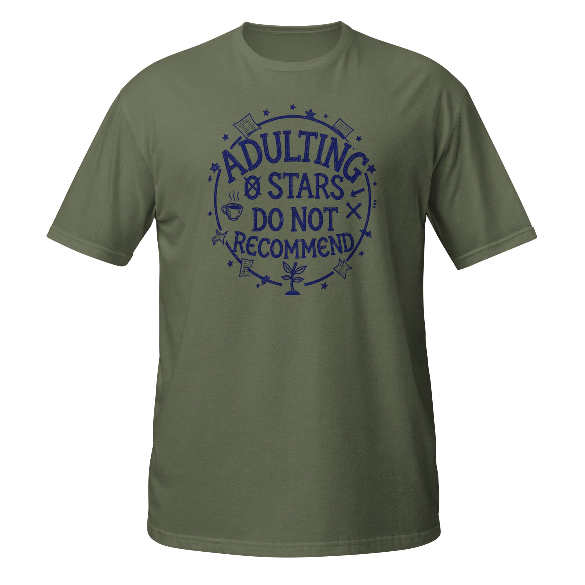 Adulting Tee - Sketchline Tees blue ink doodle T-shirt
