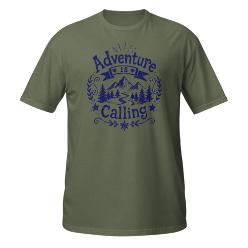Adventure Is Calling Tee - Sketchline Tees blue ink doodle T-shirt
