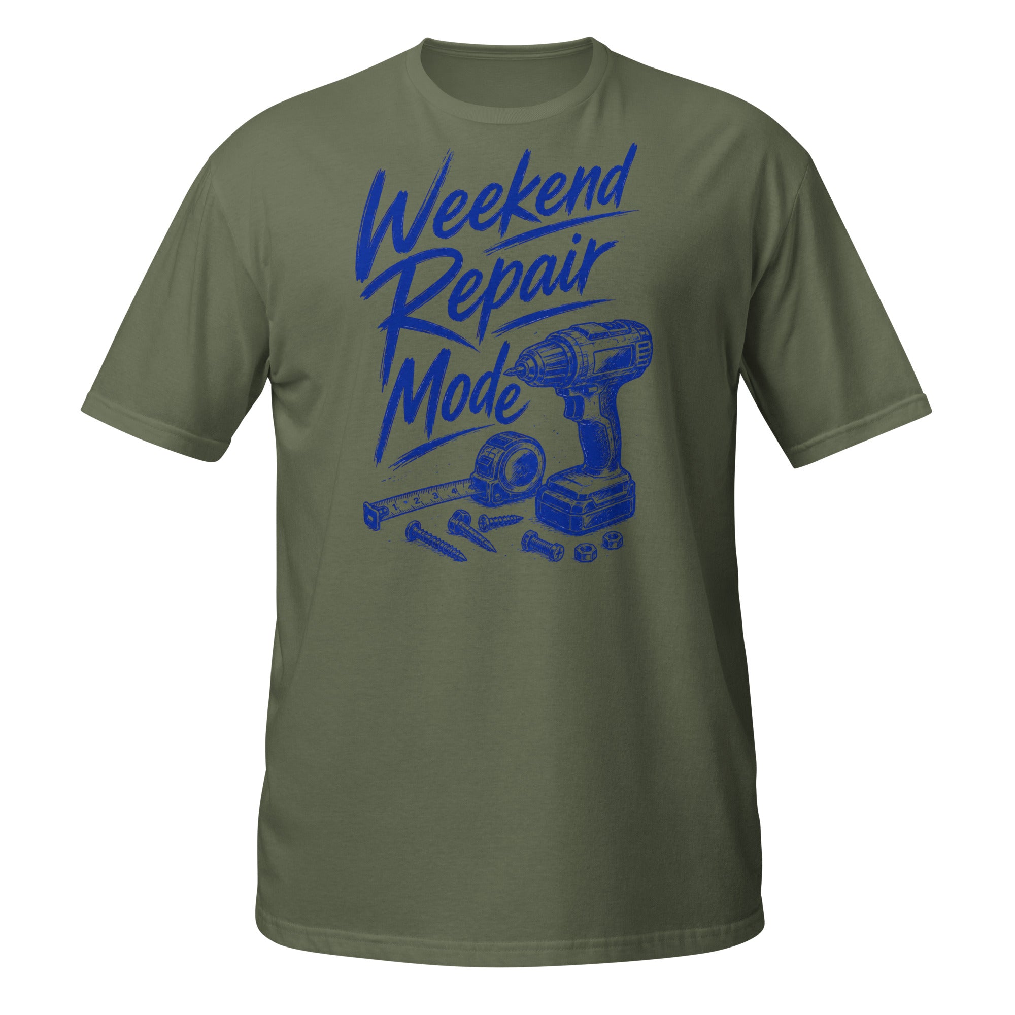 Weekend Repair Mode Tee - Sketchline Tees blue ink doodle T-shirt