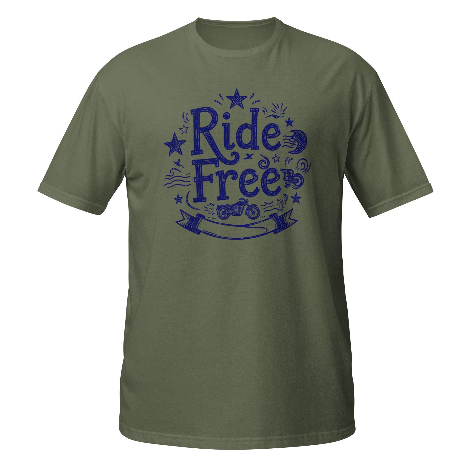 Ride Free Tee - Sketchline Tees blue ink doodle T-shirt