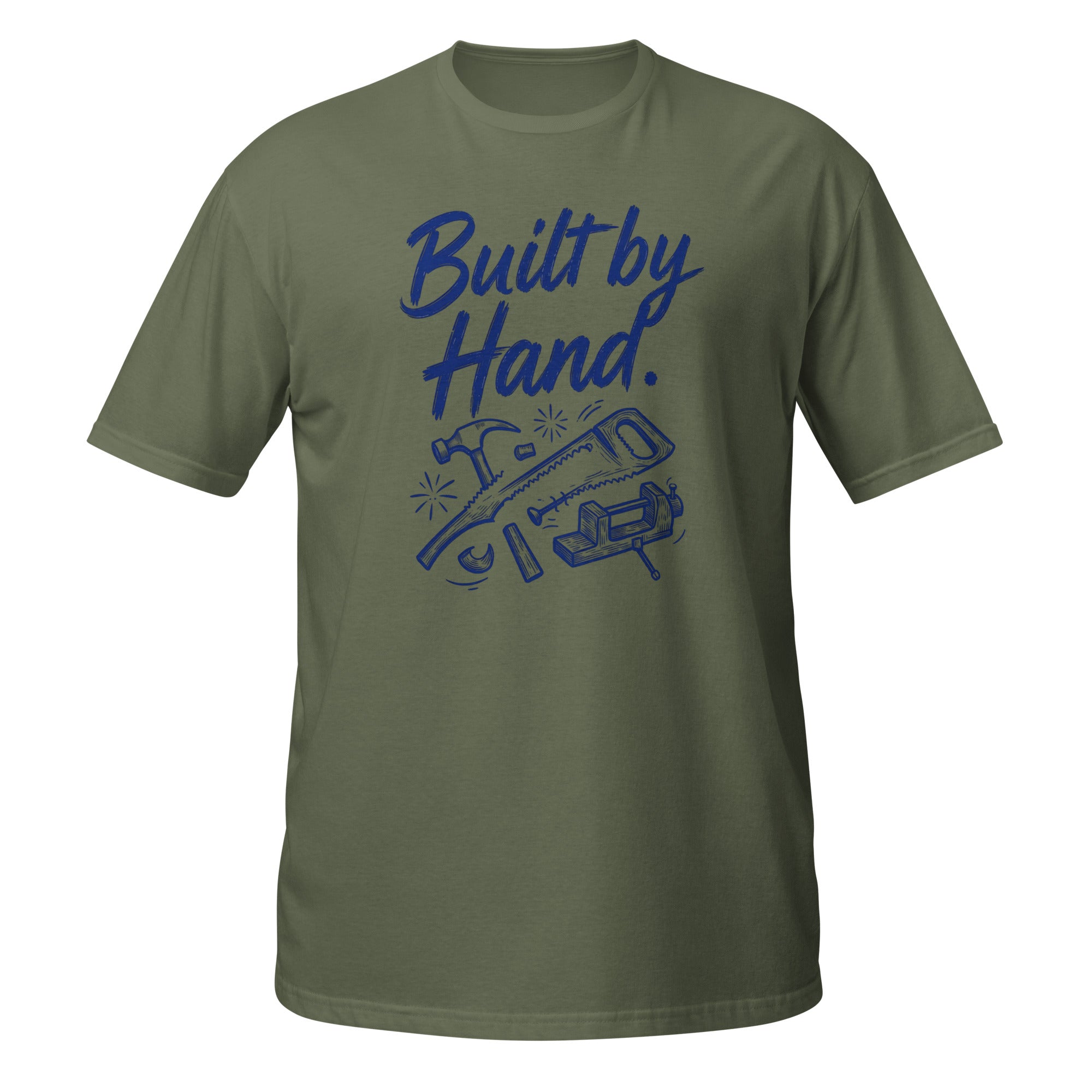 Built by Hand Tee - Sketchline Tees blue ink doodle T-shirt
