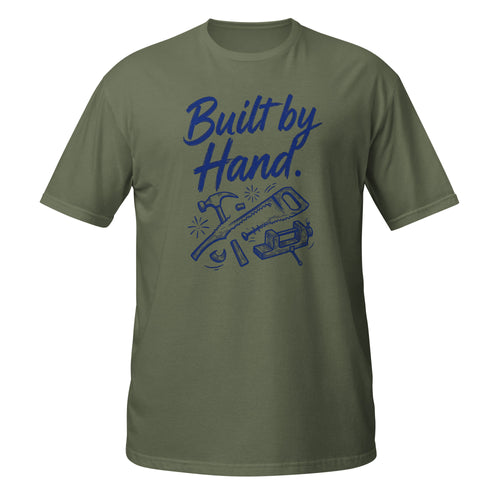 Built by Hand Tee - Sketchline Tees blue ink doodle T-shirt