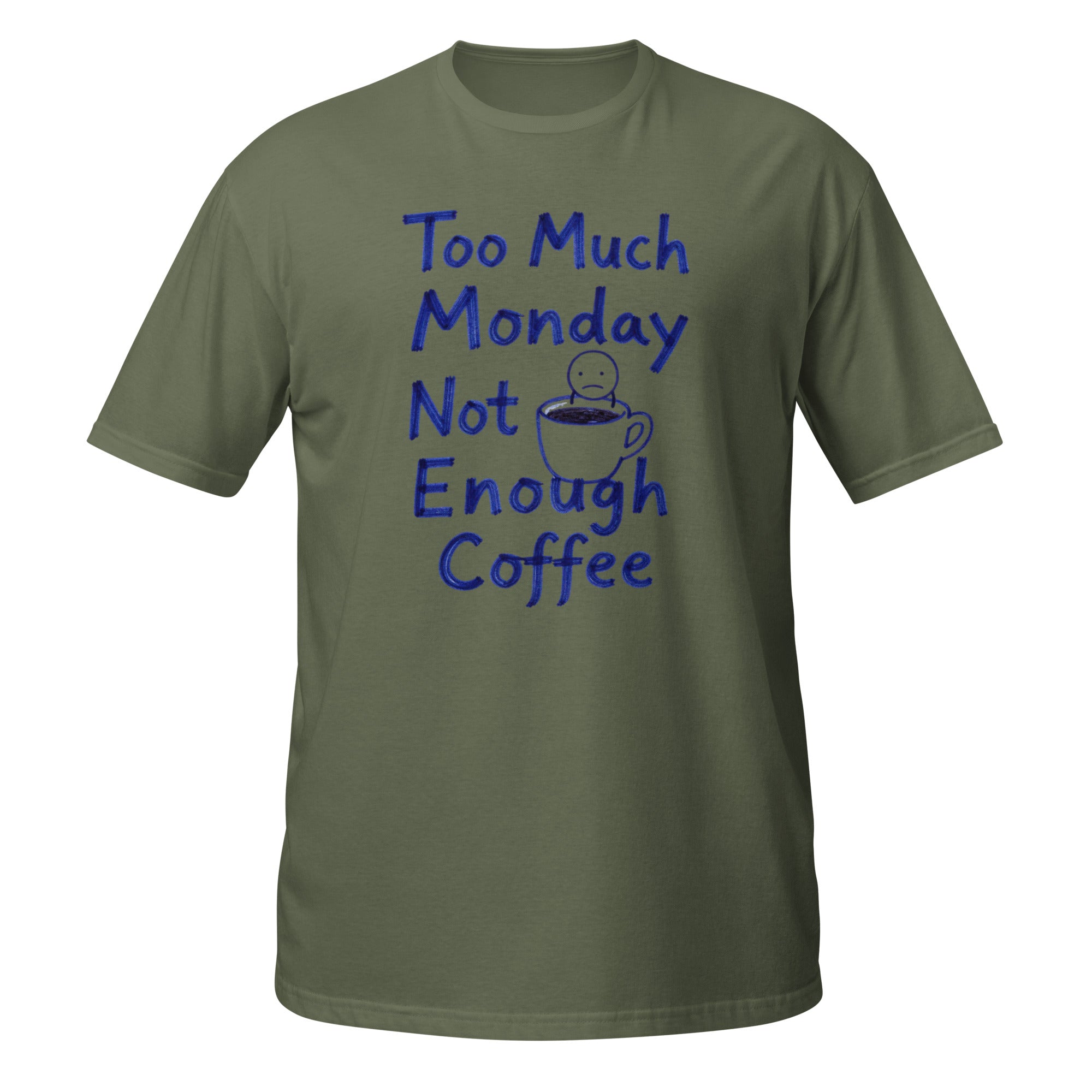 Too Much Monday Tee - Sketchline Tees blue ink doodle T-shirt