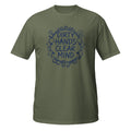 Dirty Hands, Clear Mind Tee - Sketchline Tees blue ink doodle T-shirt