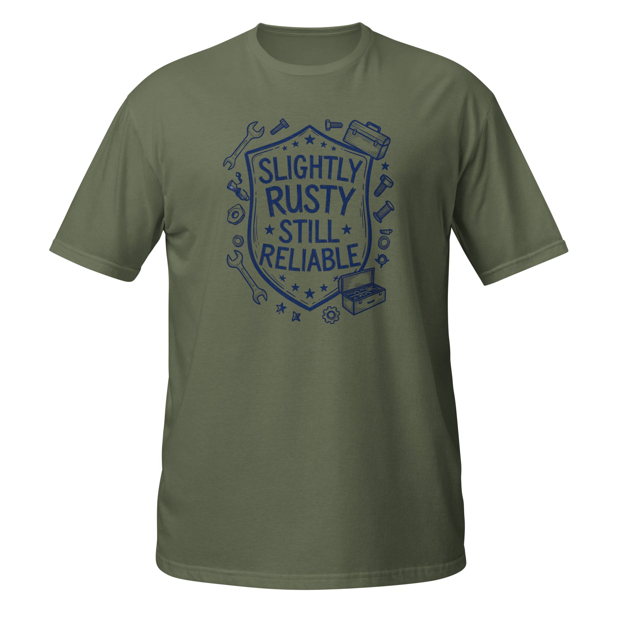 Slightly Rusty Tee - Sketchline Tees blue ink doodle T-shirt