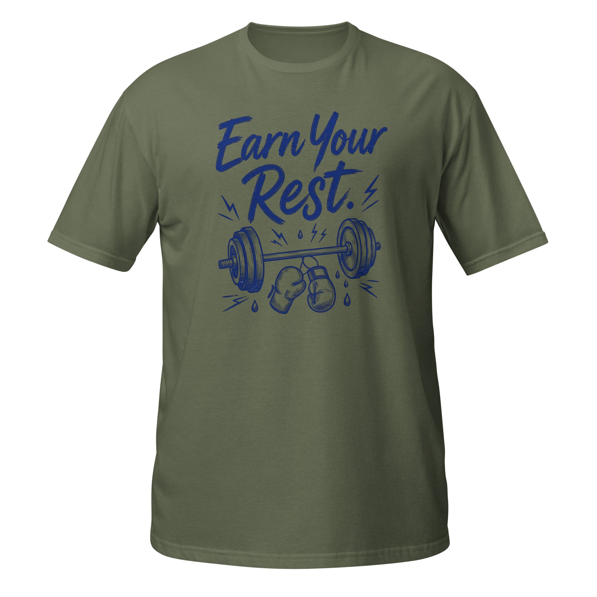 Earn Your Rest Tee - Sketchline Tees blue ink doodle T-shirt