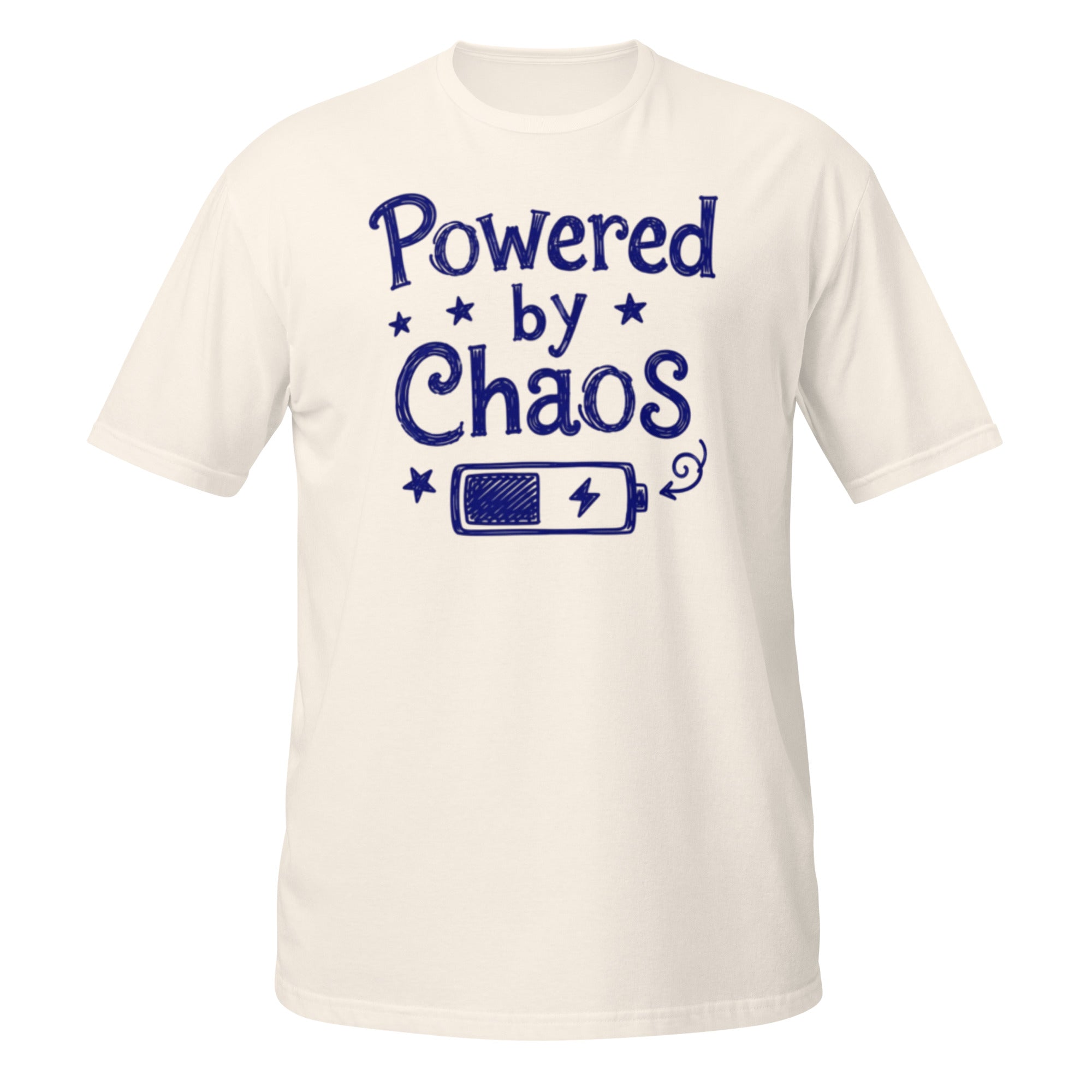 Powered by Chaos Tee - Sketchline Tees blue ink doodle T-shirt