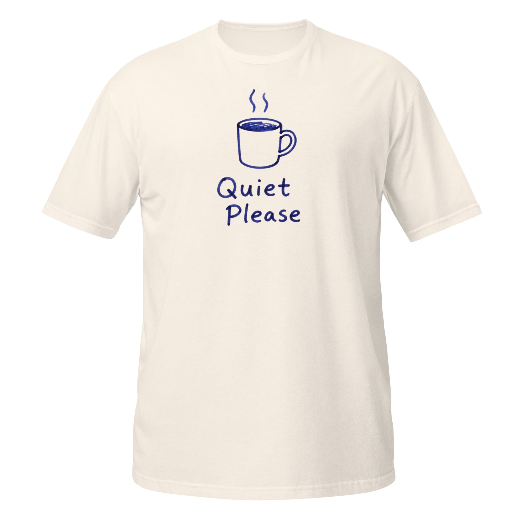 Quiet Please Tee - Sketchline Tees blue ink doodle T-shirt