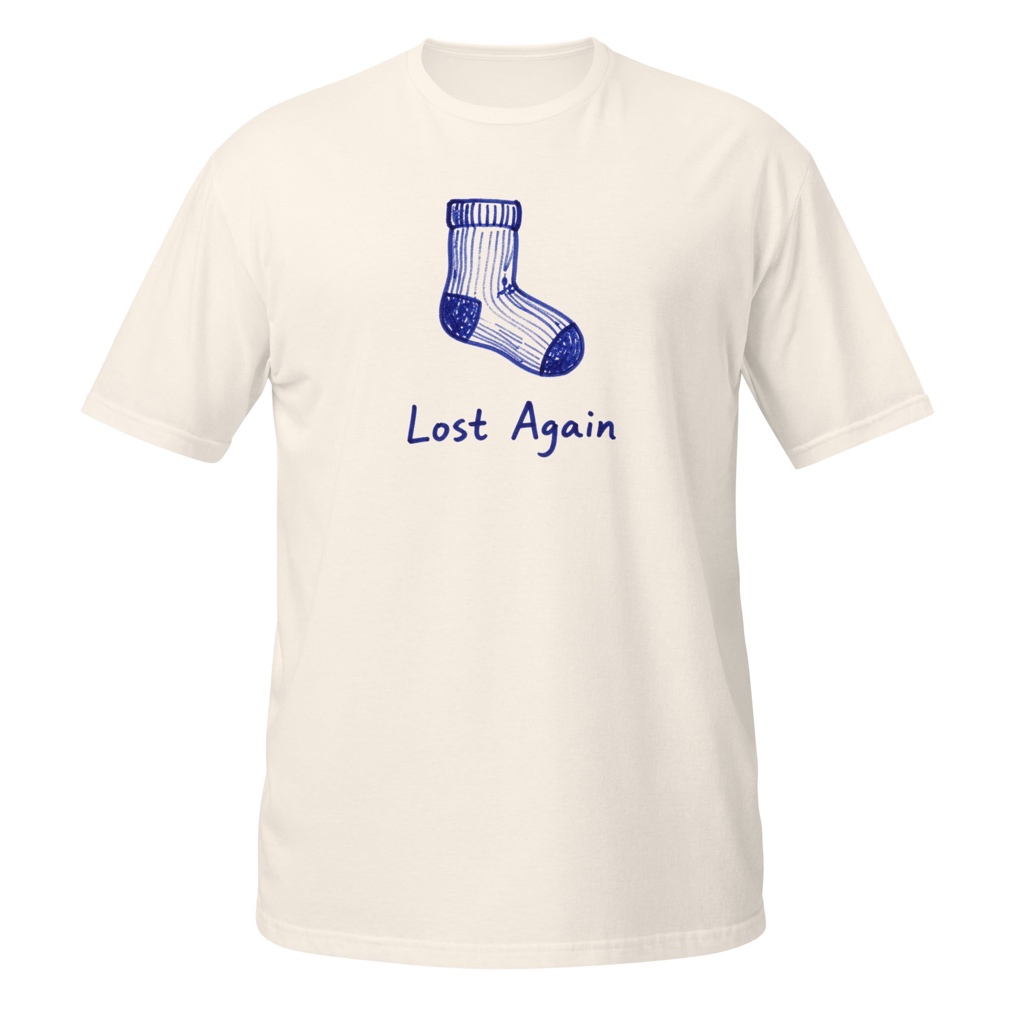 Lost Again Tee - Sketchline Tees blue ink doodle T-shirt