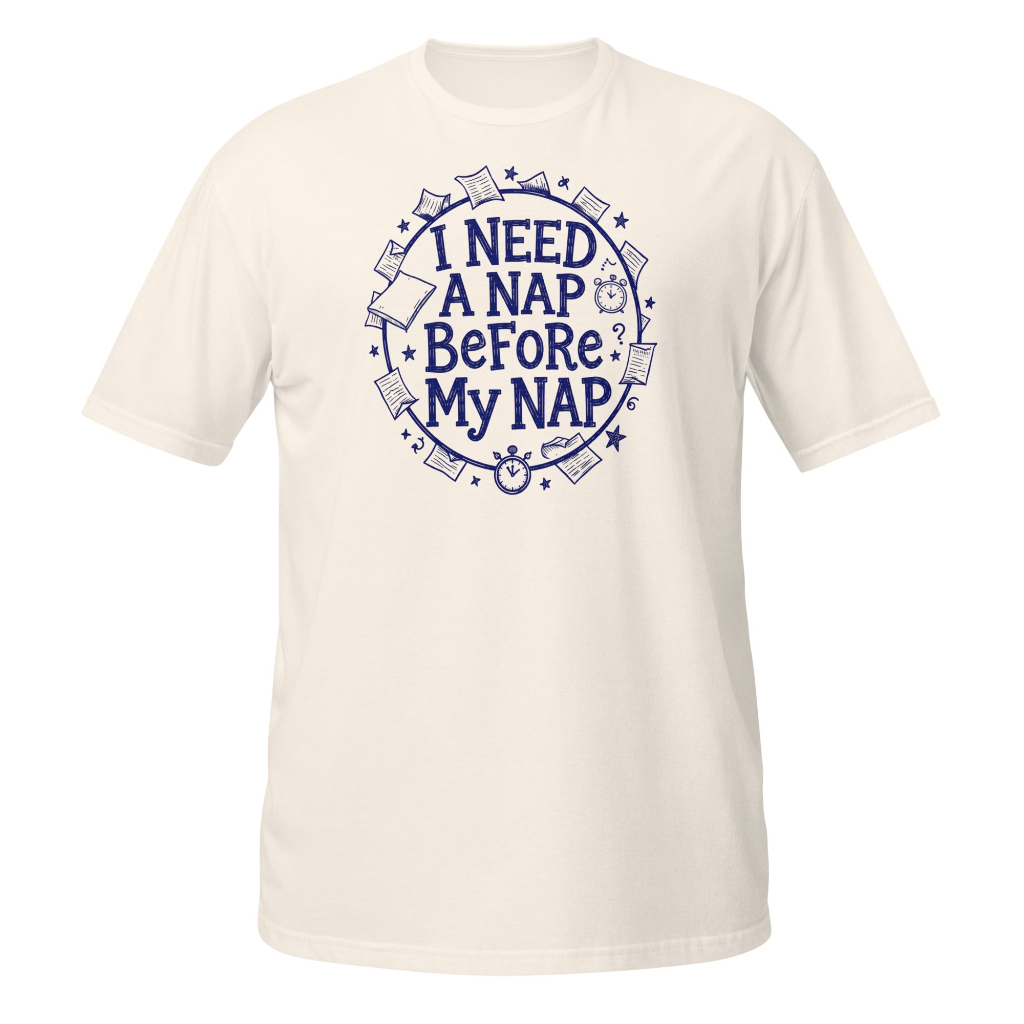 I Need a Nap Before My Nap Tee - Sketchline Tees blue ink doodle T-shirt