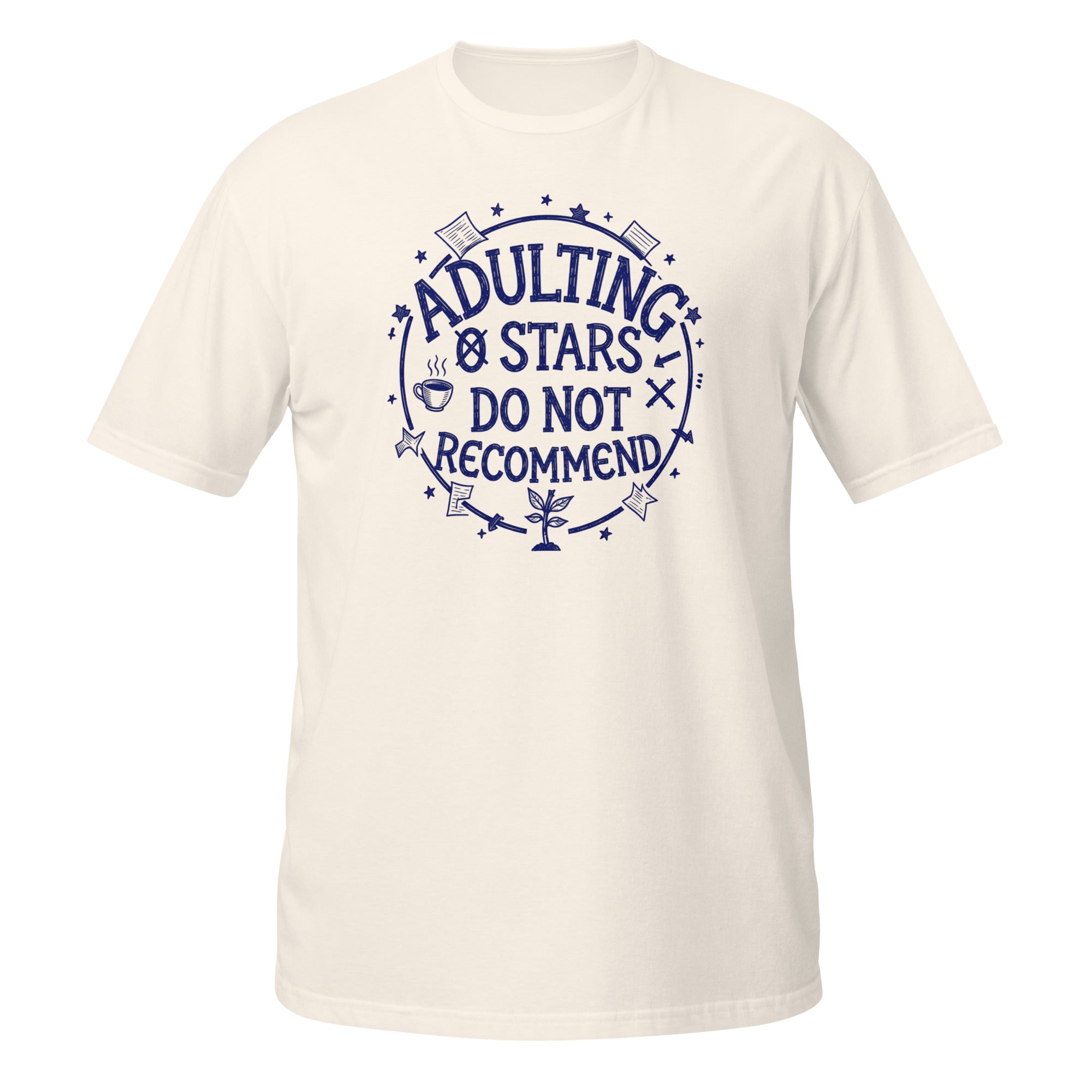 Adulting Tee - Sketchline Tees blue ink doodle T-shirt