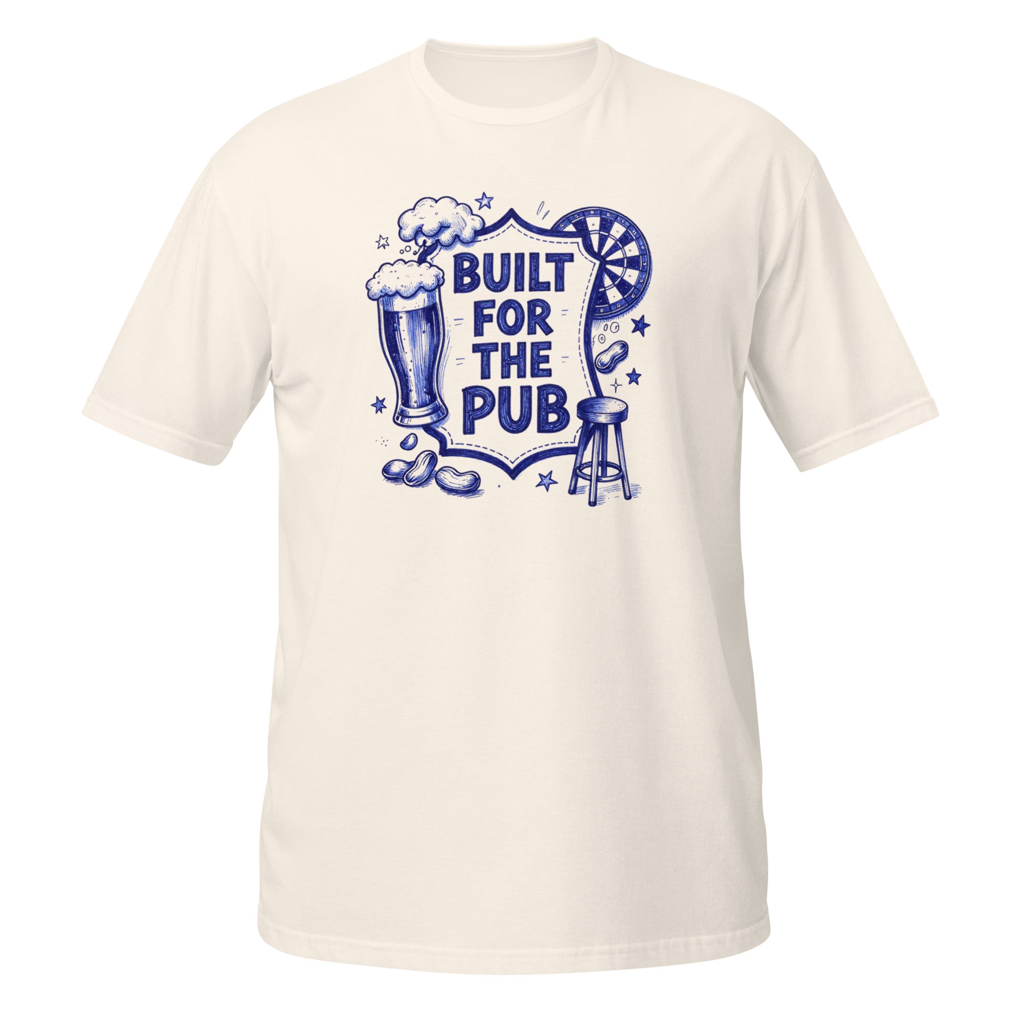 Built for the Pub Tee - Sketchline Tees blue ink doodle T-shirt