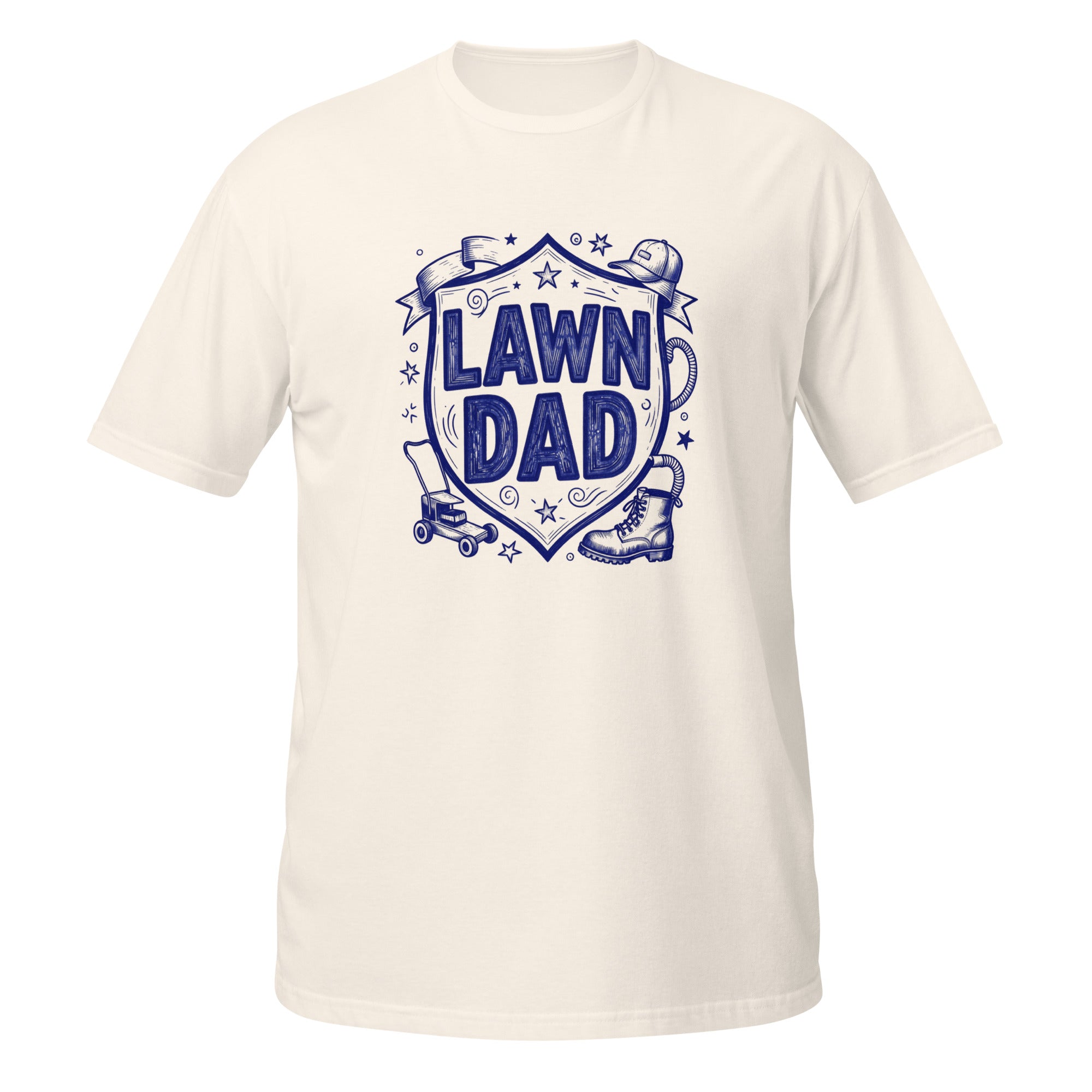Lawn Dad Tee - Sketchline Tees blue ink doodle T-shirt