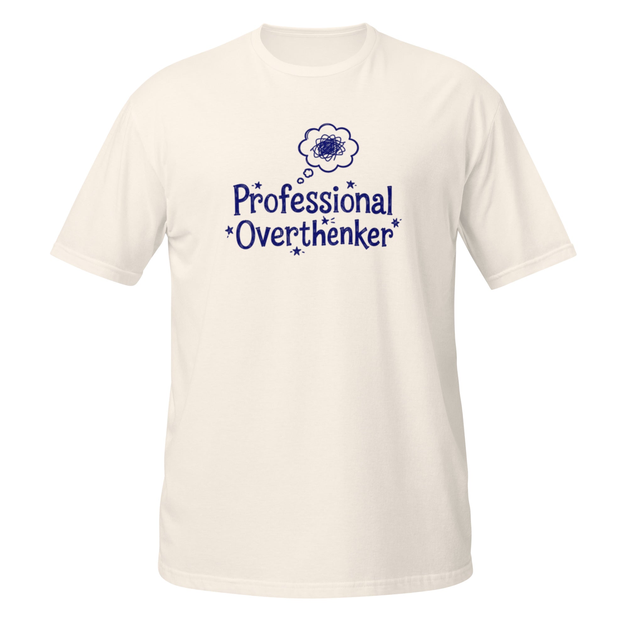 Professional Overthinker Tee - Sketchline Tees blue ink doodle T-shirt