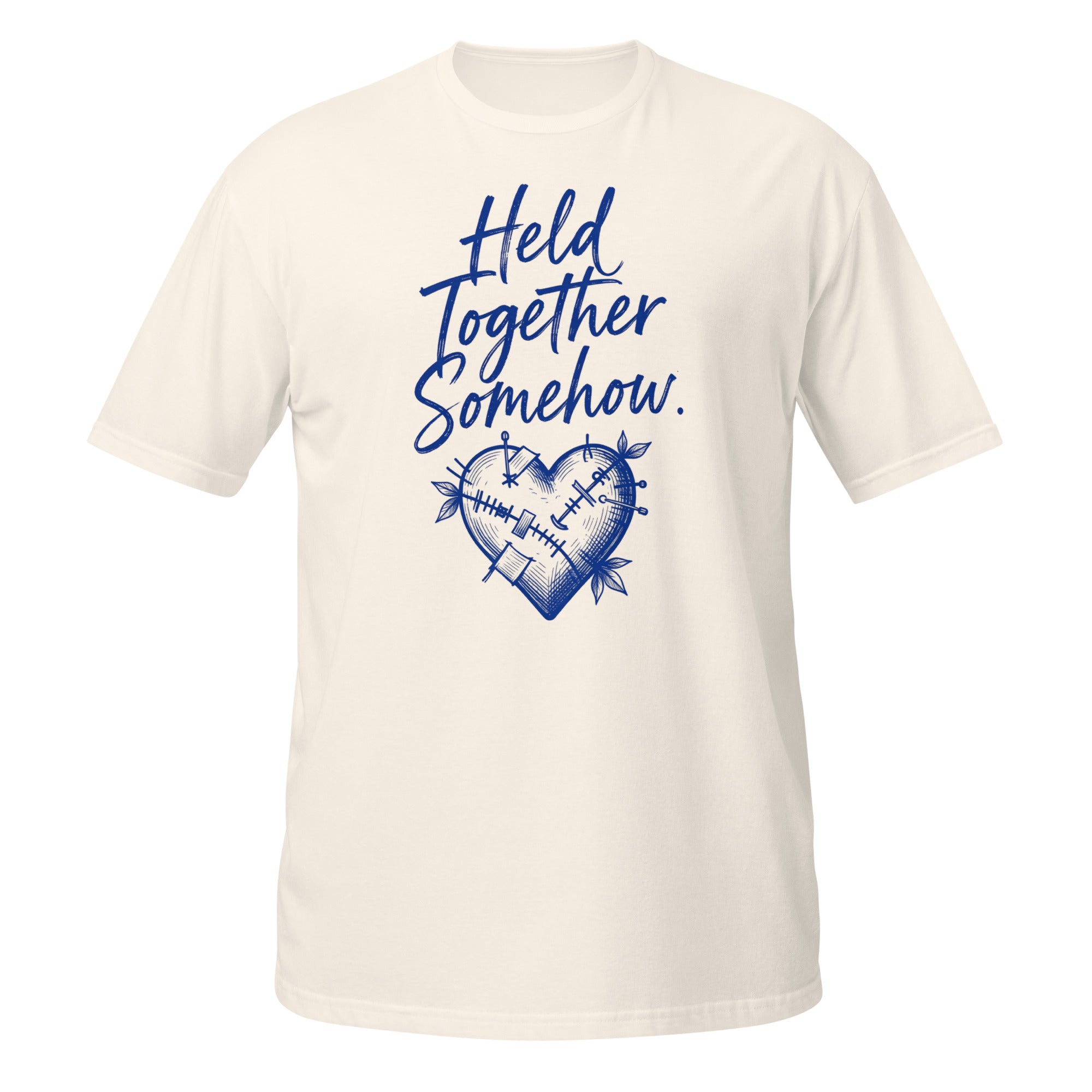 Held Together Somehow Tee - Sketchline Tees blue ink doodle T-shirt