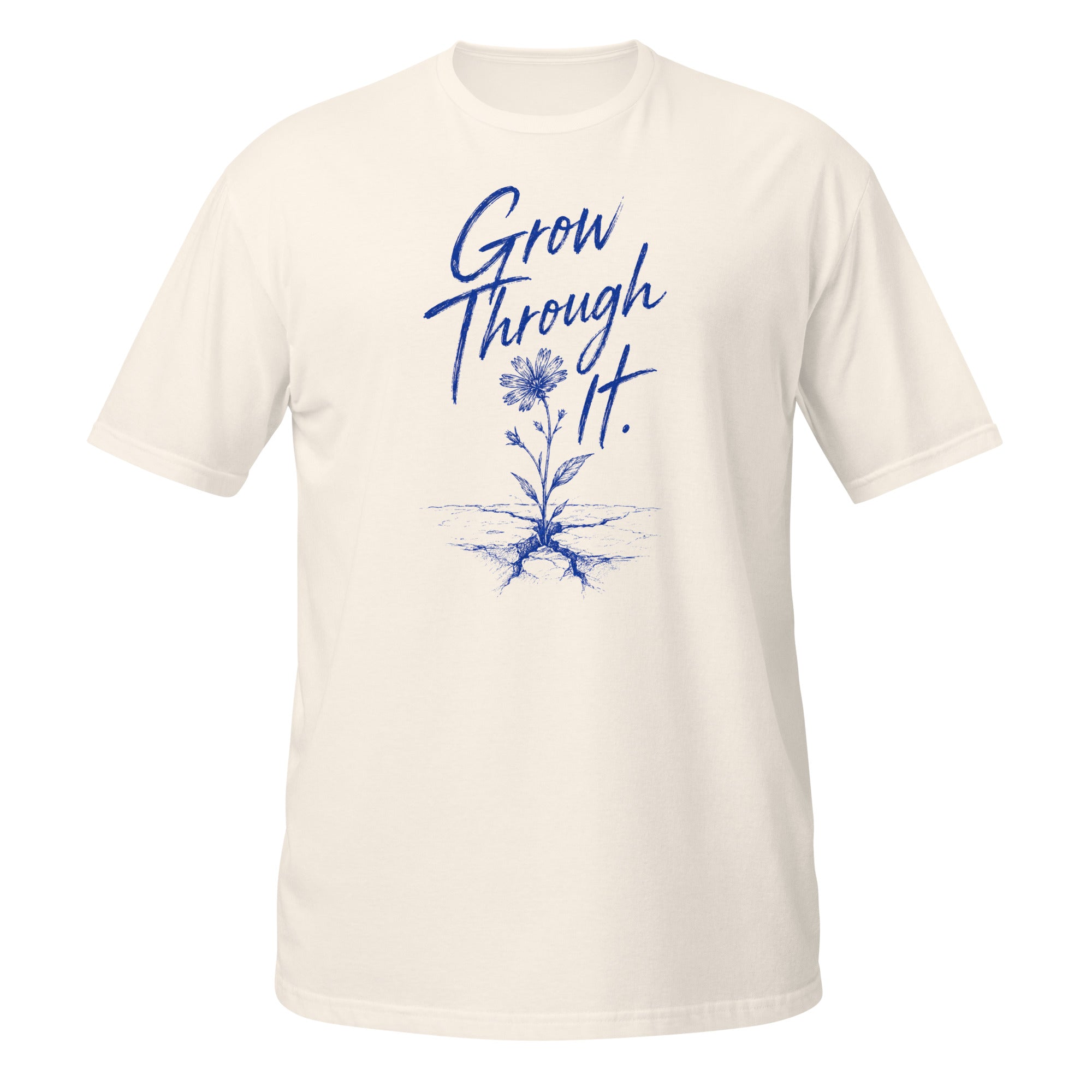 Grow Through It Tee - Sketchline Tees blue ink doodle T-shirt