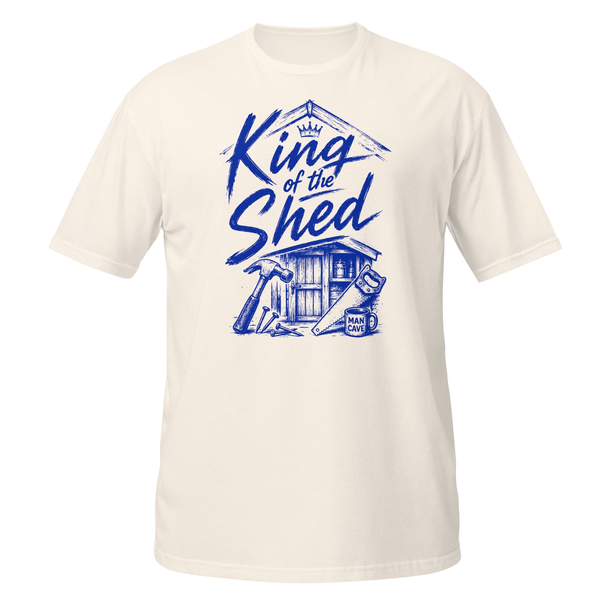 King of the Shed Tee - Sketchline Tees blue ink doodle T-shirt