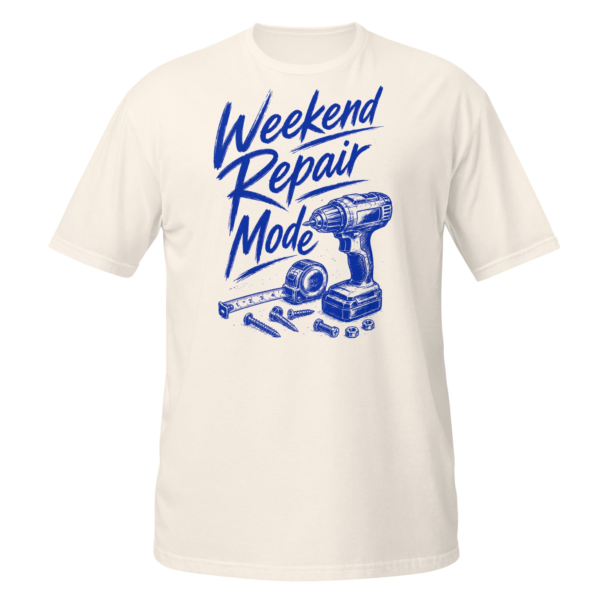 Weekend Repair Mode Tee - Sketchline Tees blue ink doodle T-shirt