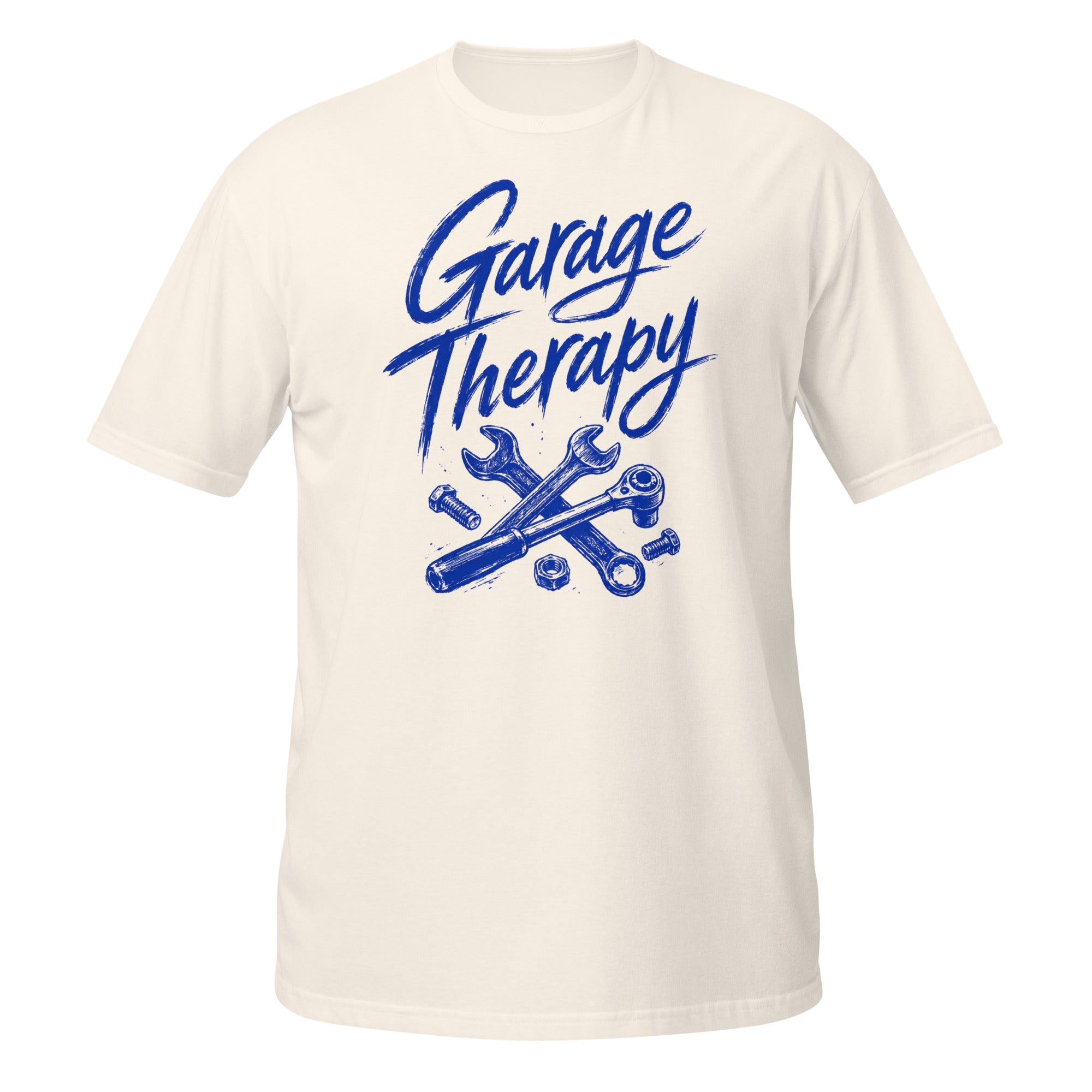Garage Therapy Tee - Sketchline Tees blue ink doodle T-shirt