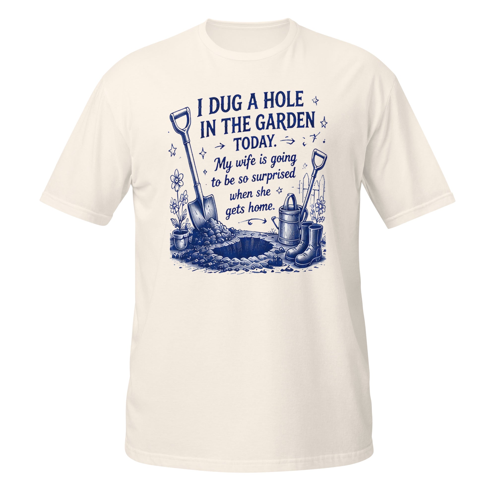I Dug a Hole Tee - Sketchline Tees blue ink doodle T-shirt