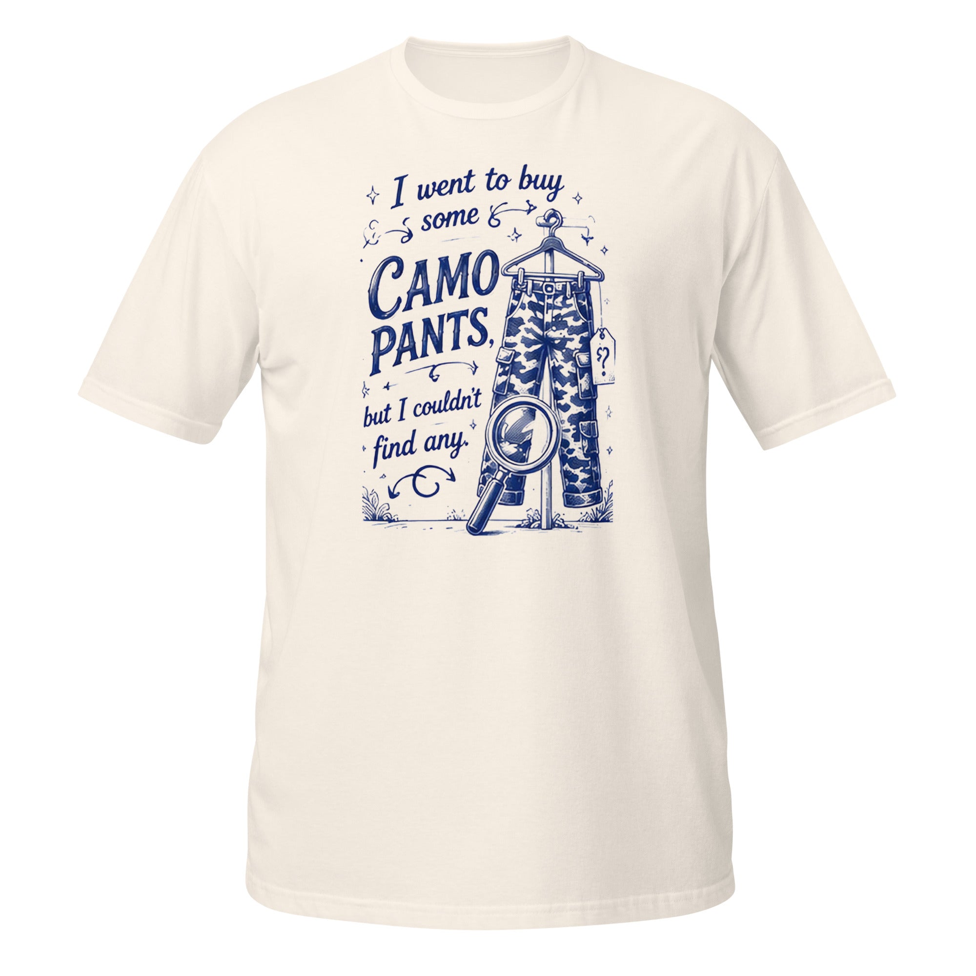 Camo Pants Tee - Sketchline Tees blue ink doodle T-shirt
