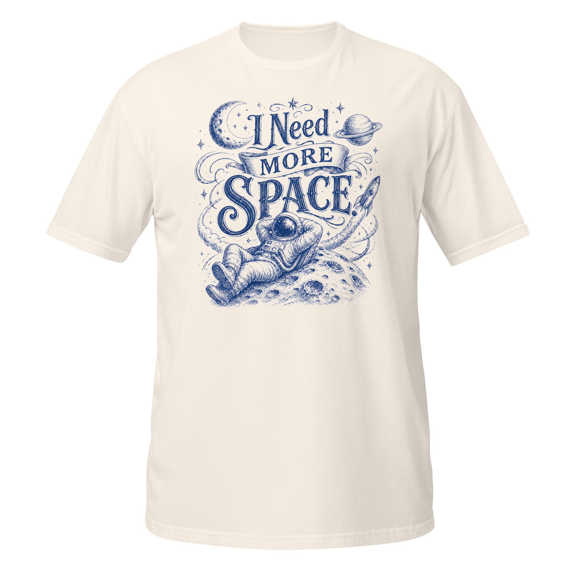 I Need More Space Tee - Sketchline Tees blue ink doodle T-shirt