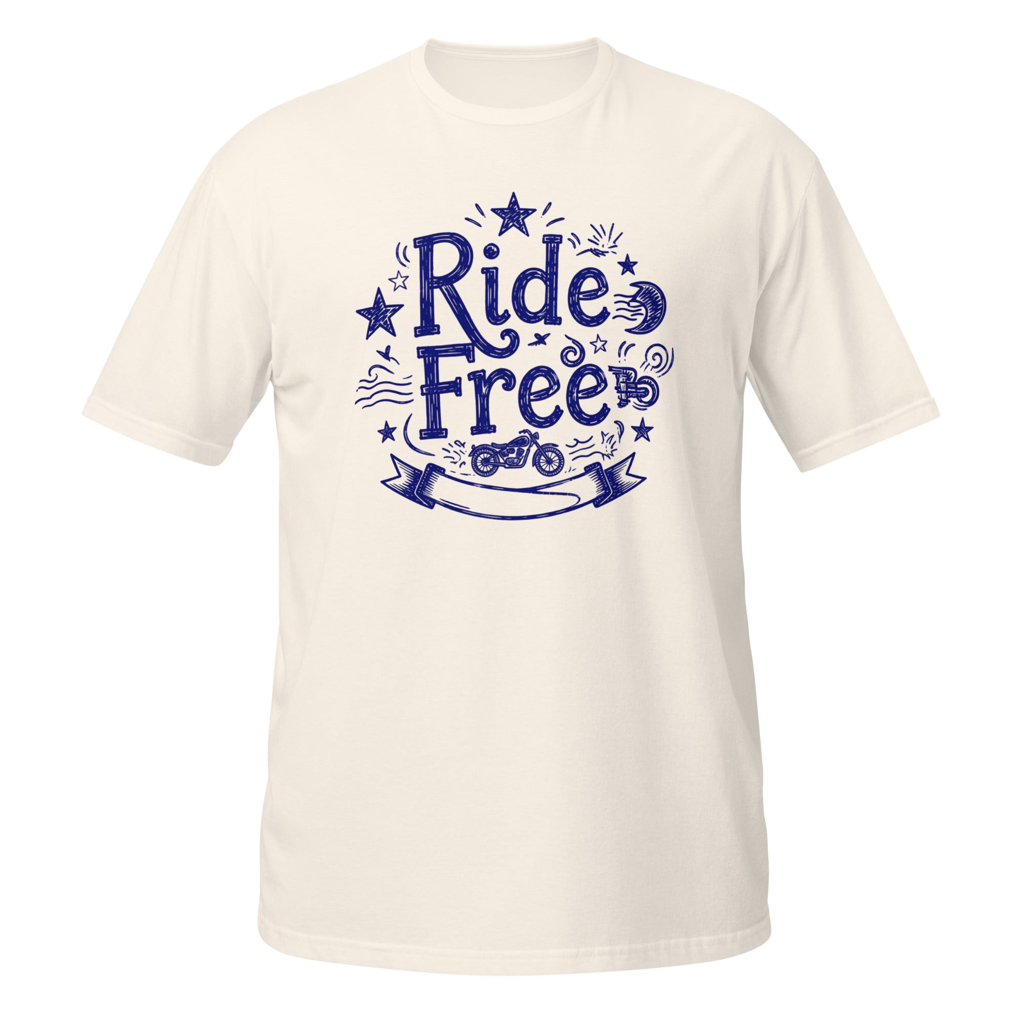 Ride Free Tee - Sketchline Tees blue ink doodle T-shirt