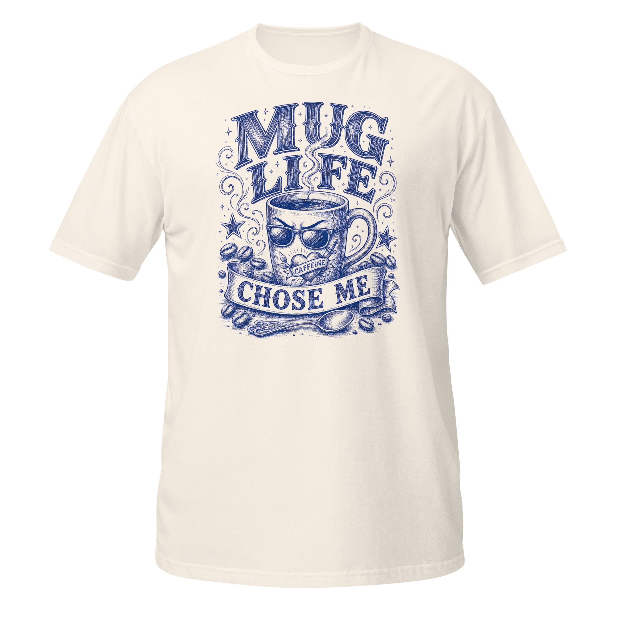 Mug Life Tee - Sketchline Tees blue ink doodle T-shirt