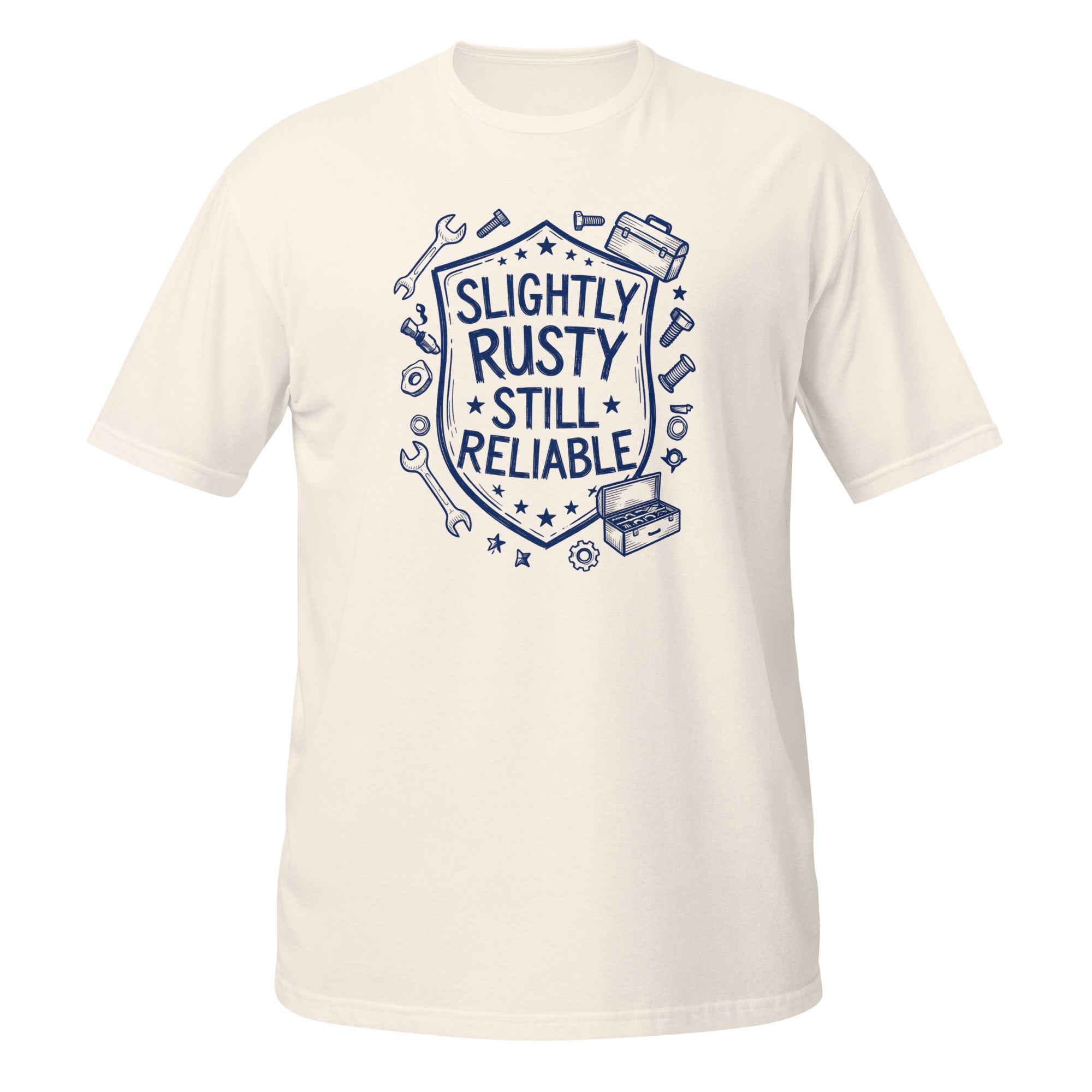 Slightly Rusty Tee - Sketchline Tees blue ink doodle T-shirt
