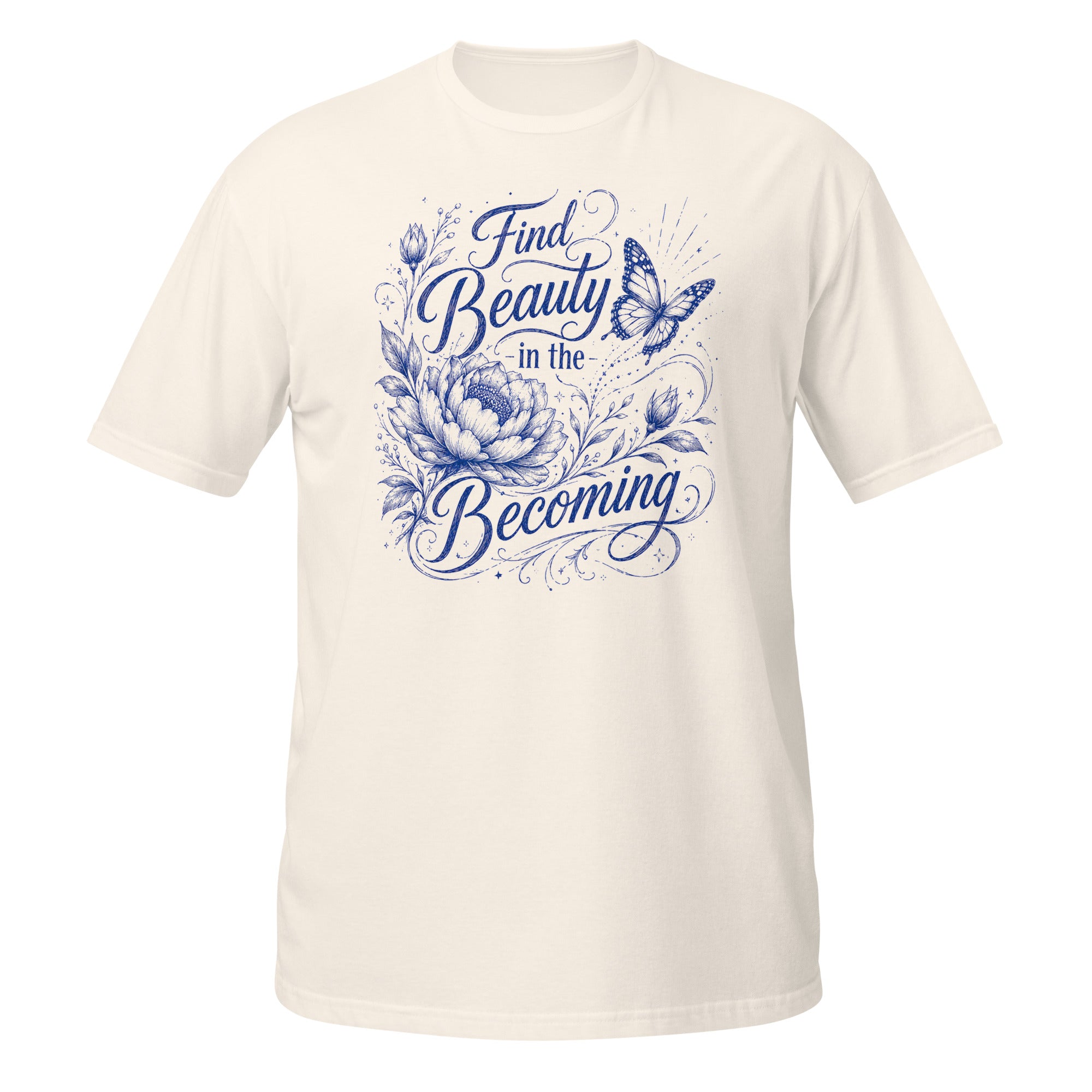 Beauty in the Becoming Tee - Sketchline Tees blue ink doodle T-shirt