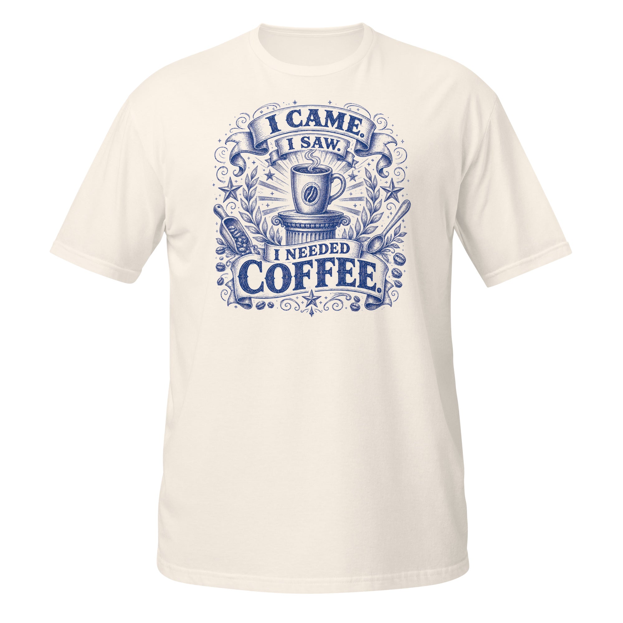 I Came, I Saw Tee - Sketchline Tees blue ink doodle T-shirt